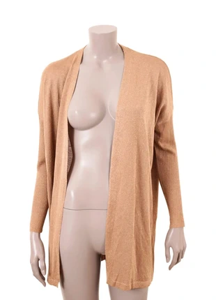 Gilet long La Petite Étoile – camel doré scintillant – taille 1 (36/38 S/M), merk: La petite étoile, staat: Heel goed, maat: S / 36 / 8, € 20,00, € 21,70 inclusief Kopersbescherming
