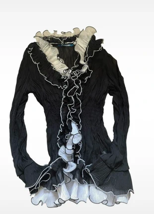 Y2k Victorian style top haut volant froufrous transparent années 2000, marque: Vintage Dressing, état: Très bon état, taille: M / 38 / 10, 15,00 €, 16,45 € Protection acheteurs incluse