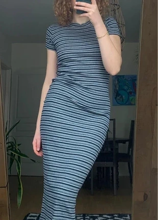 Robe longue en maille - à rayures, marque: Zara, état: Très bon état, taille: L / 40 / 12, 8,00 €, 9,10 € Protection acheteurs incluse