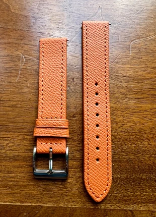Bracelet de montre en cuir grainé orange 19mm neuf, brand: vintage strap, condizioni: Nuovo senza cartellino, taglia: Taglia unica, €17.95, €19.55 include la Protezione acquisti Pro
