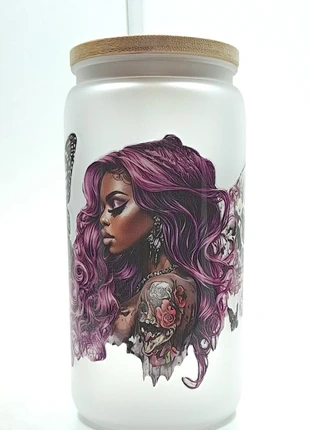 Gourde avec paille & motifs uniques, marque: Fait Main, état: Neuf sans étiquette, 11,50 €, 12,78 € Protection acheteurs incluse