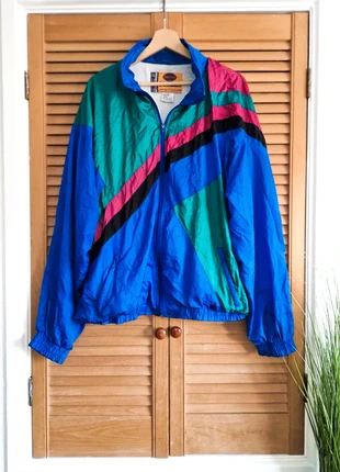 True Vintage Retro Cotler Colourblock Oversized Soft Shell Windbreaker Zip-Up Jacket, brand: Vintage Dressing, condition: Very good, size: XL / 14, £15.00, £16.45 includes Buyer Protection