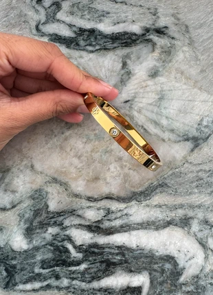 18k gold plated diamond love cuff bangle, brand: GOLDEN, condition: New without tags, £12.00, £13.30 includes Buyer Protection