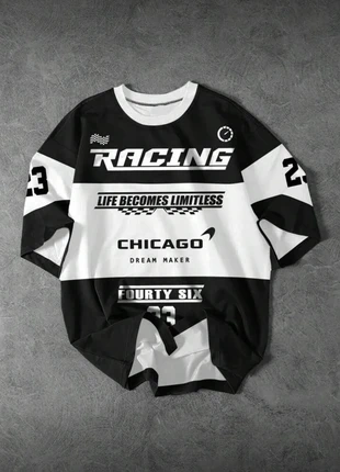 T-shirt color block à slogan graphique, style streetwear été, merk: Vintage Dressing, staat: Nieuw zonder prijskaartje, maat: M, € 10,00, € 11,20 inclusief Kopersbescherming