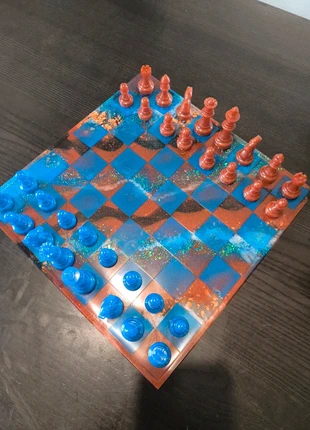 Echiquier artisanal en résine epoxy, brand: Fait Main, condition: New without tags, €40.00, €42.70 includes Buyer Protection Pro