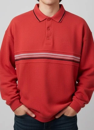 Vintage 90s red polo sweatshirt, one-piece oversized with Y2K hip hop embroidery, marque: Vintage Dressing, état: Très bon état, taille: XL, 19,90 €, 21,60 € Protection acheteurs incluse