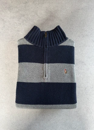 Half zip / 1/4 Zip Ralph Lauren col camionneur gris logo brodé – Taille S (Unisexe), brand: Ralph Lauren, condition: Very good, size: S, €39.00, €41.65 includes Buyer Protection Pro