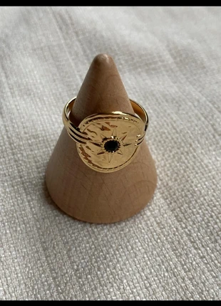 Bague réglable acier inoxydable pierre noire onyx, marca: Bohm, estado: Novo com etiquetas, tamanho: Ajustável, €14.00, €15.40 inclui Proteção do Comprador