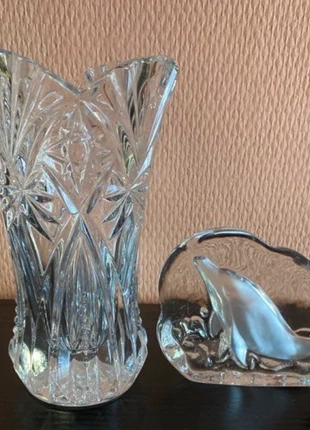 Vase en cristal & dauphin en cristal décoratif, marque: Crystal, état: Très bon état, 40,00 €, 42,70 € Protection acheteurs incluse