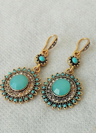 Orecchini vintage con turchesi e zirconi, marke: Vintage Chic, zustand: Neu, 10,00 €, 11,20 € inklusive Vinted-Käuferschutz