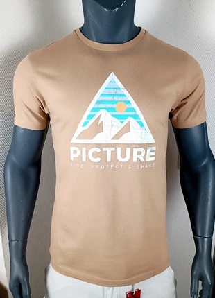 T-shirt Picture beige logo imprimé regular fit Organic Clothing bio - Taille L, brand: PICTURE, condition: Very good, size: L, €22.00, €23.80 includes Buyer Protection