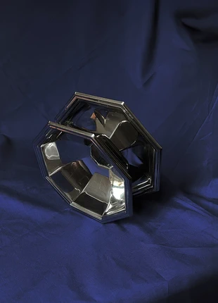 Coupe octogonale en métal argenté, marca: pas de marque, estado: Bom, €12.00, €13.30 inclui Proteção do Comprador