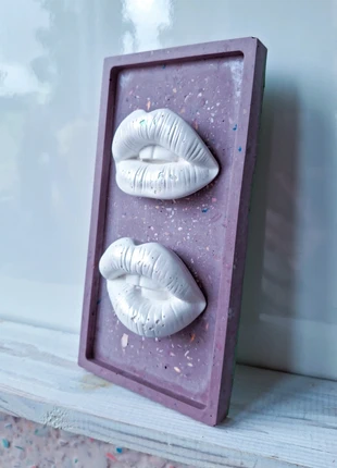 Nieuw! Wanddecoratie muurhanger lipjes paars wit glans, marque: wandpareltjes.van.marjo, état: Neuf sans étiquette, 18,95 €, 20,60 € Protection acheteurs (Pro) incluse