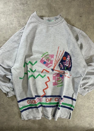 Pull gris col rond multicolore rétro motif XL, brand: Vintage Dressing, condizioni: Ottime, taglia: XL, €19.00, €20.65 include la Protezione acquisti