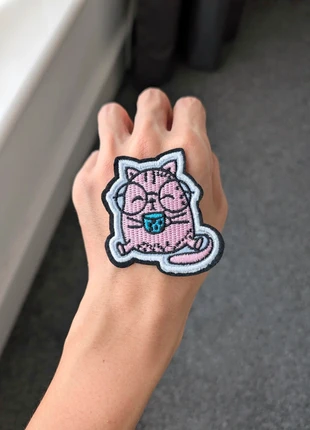 263 Cat bubble tea iron on patch, condition: Very good, £1.20, £1.96 includes Buyer Protection