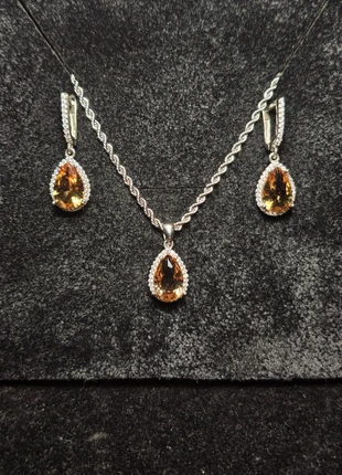 Set Necklace and Earrings zultanite 3 color changing stones silver 925, estado: Novo sem etiquetas, €72.00, €76.30 inclui Proteção do Comprador