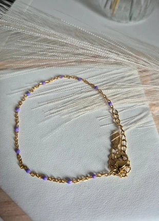 Bracelet style gigi dorée en acier inoxydable perles Violettes, marke: Gigi, zustand: Sehr gut, 8,00 €, 9,10 € inklusive Vinted-Käuferschutz