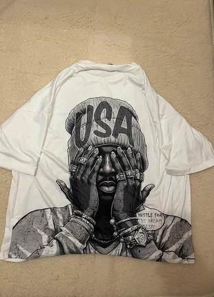 T-shirt Oversize Blanc Avec Imprimé Au Dos Style Streetwear / Y2K., brand: y2k, condizioni: Ottime, taglia: L, €9.90, €11.10 include la Protezione acquisti