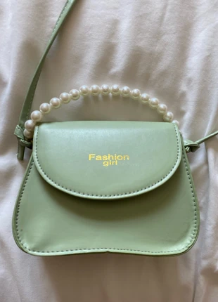 Shein Light Green Mini Crossbody Bag with Pearl Handle - “Fashion Girl” Kids/Teens Handbag, brand: Shein, condition: New without tags, €2.00, €2.80 includes Buyer Protection