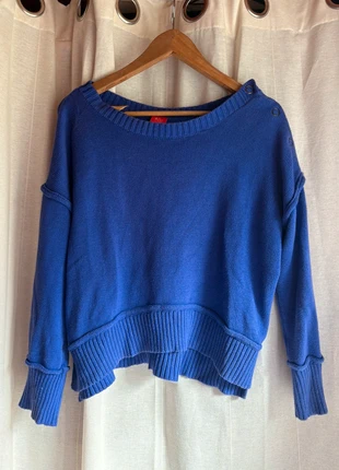 Pull large bleu -violet, merk: Vintage Dressing, staat: Heel goed, maat: S / 36 / 8, € 10,00, € 11,20 inclusief Kopersbescherming