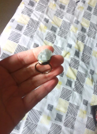 Bague aquamarine (aigue-marine) brut, condition: New with tags, size: 18.1 mm Ø, €10.00, €11.20 includes Buyer Protection