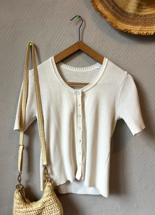 Magnifique cardigan pull femme manches courte taille M blanc chic romantique S automne hiver, marke: Boutique indépendante, zustand: Sehr gut, größe: S / 36 / 8, 9,00 €, 10,15 € beinhaltet Vinted-Käuferschutz Pro