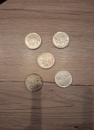Lot de 5 pièces de 5 francs en argent 1962, état: Bon état, 55,00 €, 58,45 € Protection acheteurs incluse