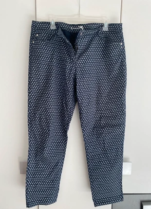 Gemusterte Dunkelblaue Hose für Damen | Gr:46-50, marque: Sonstiges, état: Très bon état, taille: 4XL / 48 / 20, 5,00 €, 5,95 € Protection acheteurs incluse