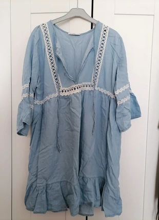 Paréo robe bleu avec dentelle, brand: Boutique Parisienne, condition: Very good, size: One size, €4.00, €4.90 includes Buyer Protection