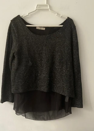 Inside Black Metallic Knit Sweater Size L, marca: Inside, estado: Muito bom, tamanho: L / 40 / 12, €9.00, €10.15 inclui Proteção do Comprador