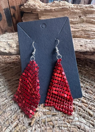 Retro oorbellen / matjes / rood / disco / najaarscollectie, brand: Boheme, condizioni: Nuovo senza cartellino, €3.99, €4.89 include la Protezione acquisti