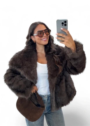 Veste cape manteau Fausse fourrure poil long marron, marke: Zara, zustand: Neu, mit Etikett, größe: S / 36 / 8, 49,99 €, 53,19 € inklusive Vinted-Käuferschutz