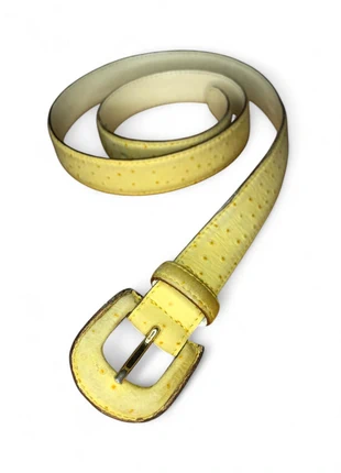 Ceinture boucle à ardillon Jaune vintage en cuir véritable - Taille 90cm, brand: Vintage Dressing, condition: Very good, size: 90 cm, €10.00, €11.20 includes Buyer Protection