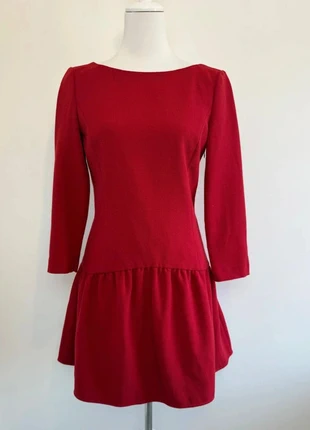 Robe Bash unie rouge en laine et polyester taille 1 soit S parfait état, merk: Ba&sh, staat: Heel goed, maat: S / 36 / 8, € 40,00, € 42,70 inclusief Kopersbescherming