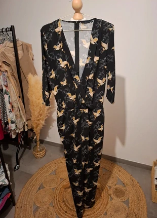 🖤 Combinaison noire imprimée oiseaux – Kiabi – T.S/M (36/38), brand: Kiabi, condition: Very good, size: S / 36 / 8, €11.50, €12.78 includes Buyer Protection Pro