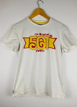 T-shirt levi's blanc/créme homme taille S motif 501, marca: Levi's, estado: Muito bom, tamanho: S / 36 / 8, €3.00, €3.85 inclui Proteção do Comprador