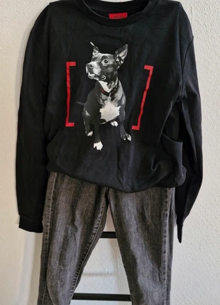Hugo Boss | Printed Puppy Dog Sweater | Black, merk: Hugo Boss, staat: Heel goed, maat: M, € 9,95, € 11,15 inclusief Kopersbescherming