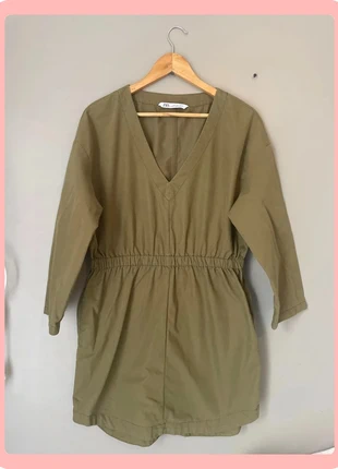Robe kaki col V en coton taille S Zara, marca: Zara, estado: Muy bueno, tamaño: S / 36 / 8, 8,00 €, 9,10 € Protección al comprador incluida