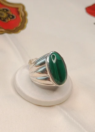 Anello argento con pietra Malachite, marque: Argento, état: Très bon état, taille: 18,5 mm, 35,50 €, 37,98 € Protection acheteurs incluse