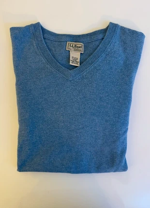 Pull Homme L.L Bean - Col V - bleu - M - coton cachemire, merk: L.L. Bean, staat: Heel goed, maat: M, € 32,00, € 34,30 inclusief Kopersbescherming