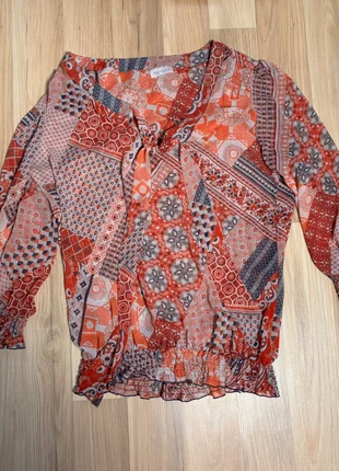 Haut Yessica orange femme à motifs géométriques et floraux - taille M, brand: Yessica, condition: Very good, size: M / 38 / 10, €1.50, €2.28 includes Buyer Protection
