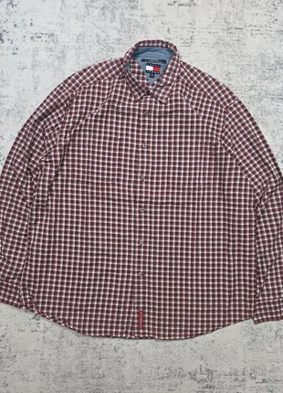 👔 Chemise Tommy Hilfiger Jeans à Carreaux Bordeaux L Vintage Retro Old Money, marque: Tommy Jeans, état: Très bon état, taille: L, 34,99 €, 37,44 € Protection acheteurs (Pro) incluse