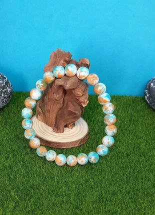 Bracelet en perles polies Turquoise / abricots, zustand: Neu, 1,50 €, 2,28 € beinhaltet Vinted-Käuferschutz Pro