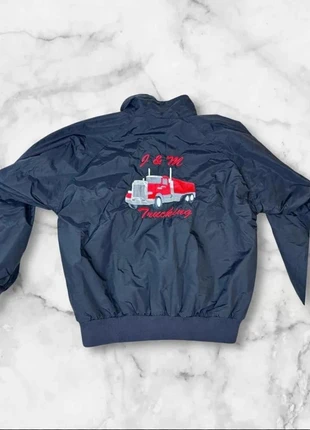 Blouson imperméable bomber noir avec camion rouge taille Xl, brand: Vintage Dressing, condition: Very good, size: XL, €16.00, €17.50 includes Buyer Protection