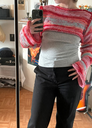 pull crop top tricot fait main multicolore autumn y2k tendance, marke: Unique, zustand: Neu, mit Etikett, größe: M / 38 / 10, 35,00 €, 37,45 € inklusive Vinted-Käuferschutz