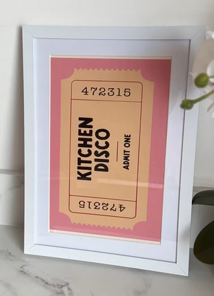 Kitchen Disco A4 White Framed Picture, brand: Art, condition: New without tags, £9.99, £11.19 includes Buyer Protection