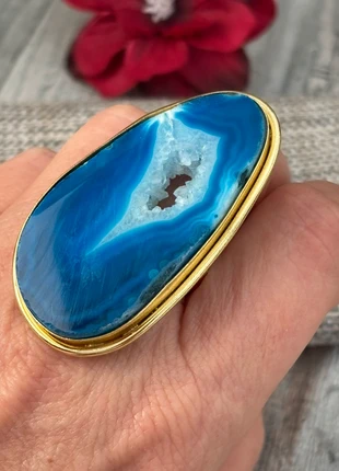 Imposante bague agate druse. Magnifique cristaux ! Belle couleur, état: Très bon état, taille: Ajustable, 24,00 €, 25,90 € Protection acheteurs (Pro) incluse