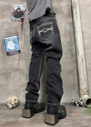 00s black faded slim fit cyber designer denim, marca: 2000’s, estado: Muito bom, tamanho: S, €18.00, €19.60 inclui Proteção do Comprador Pro