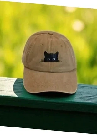 🧢 Casquette beige avec motif chat noir – neuve et pleine de caère 🐾, marke: femmes, zustand: Neu, mit Etikett, größe: M, 9,99 €, 11,19 € beinhaltet Vinted-Käuferschutz Pro