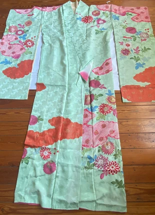 Super zeldzame, authentieke, zijden Furisode-kimono, staat: Nieuw met prijskaartje, maat: Universele maat, € 249,99, € 263,19 inclusief Kopersbescherming